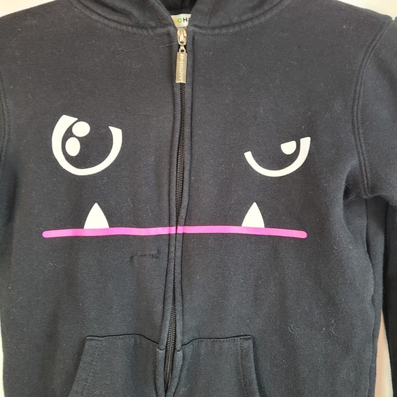 So So Happy Zip Up Black Hoodie Size Size XS - Picture 4 of 11